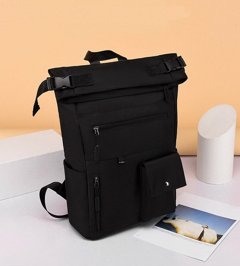 Patchwork Large Capacity Rolltop Women's Backpack