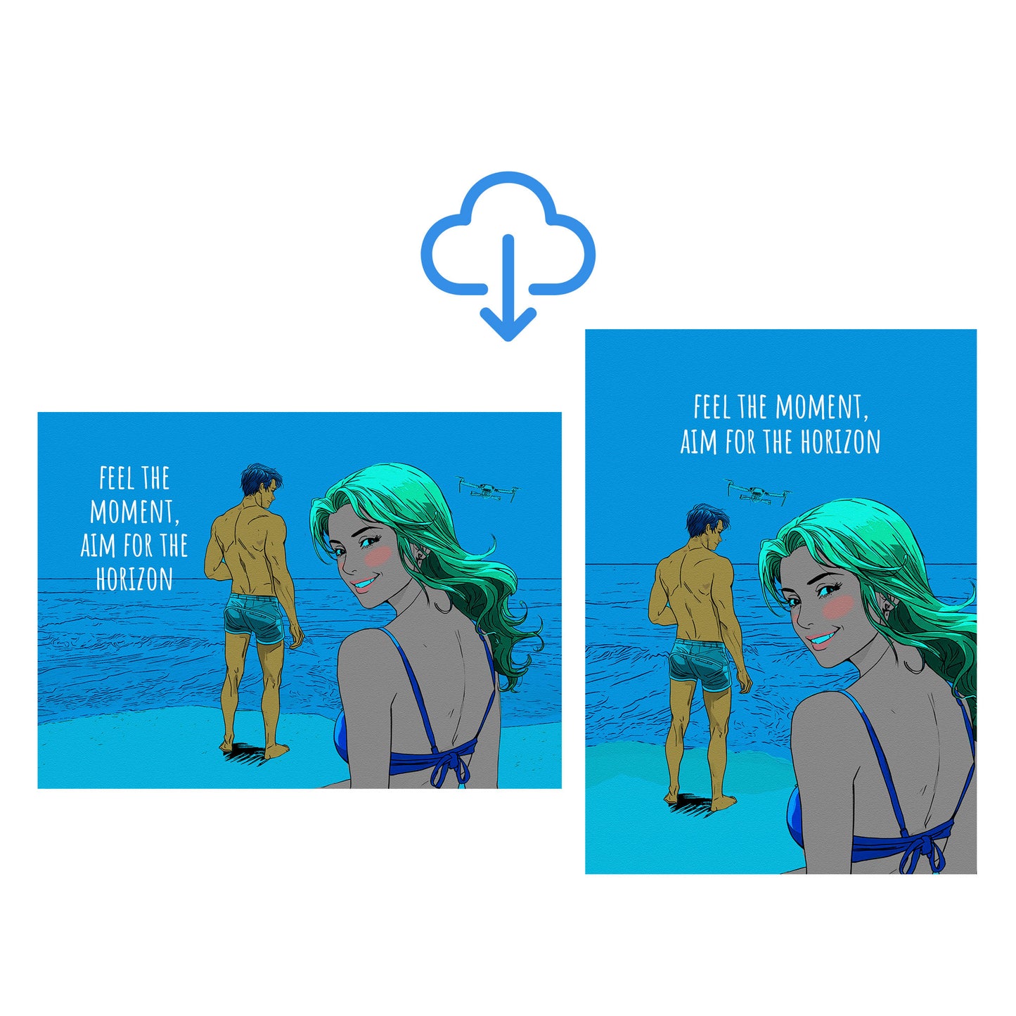 Aim For The Horizon – Travel Design Postcard