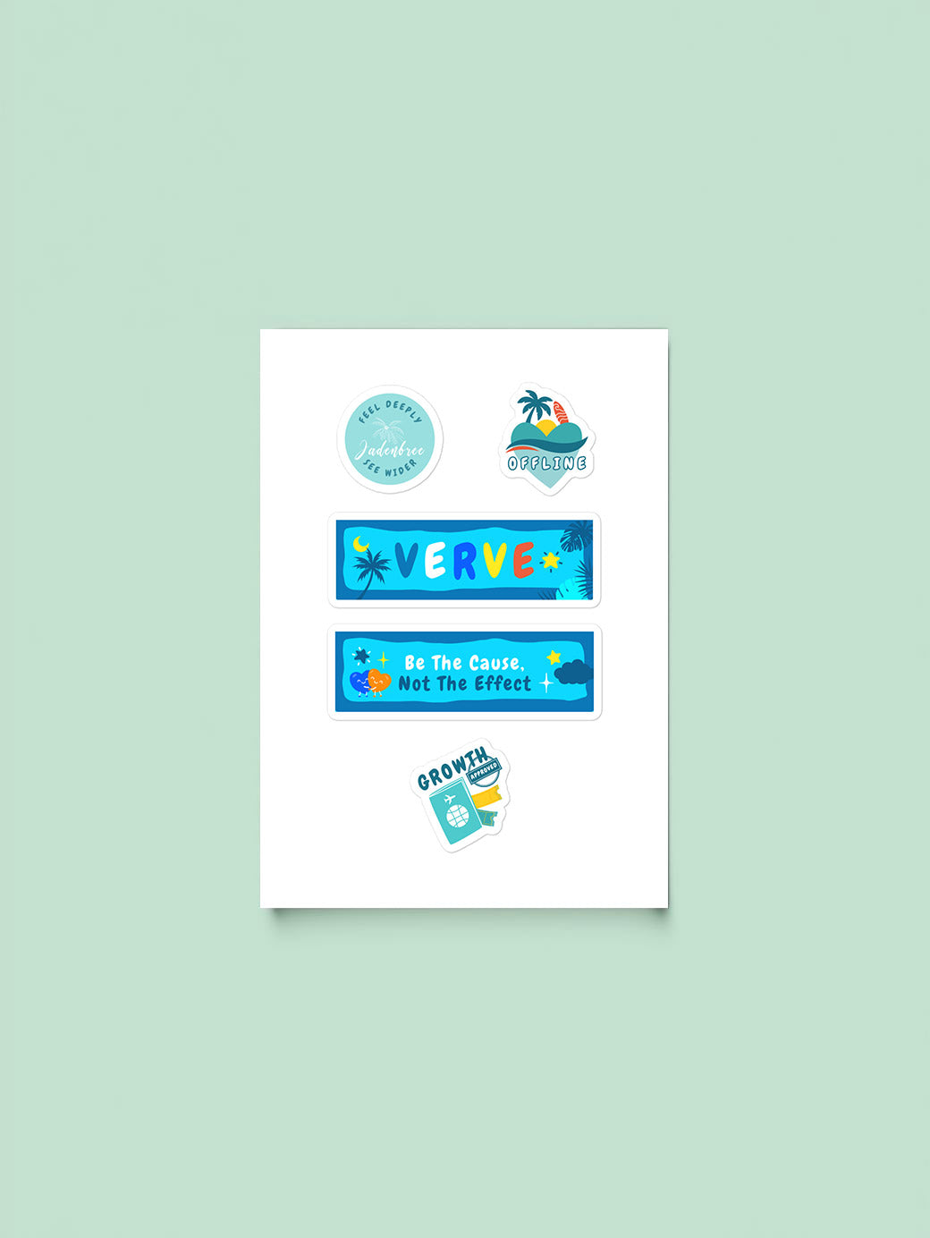 Jadenbree Inspirational Glossy Sticker Sheet