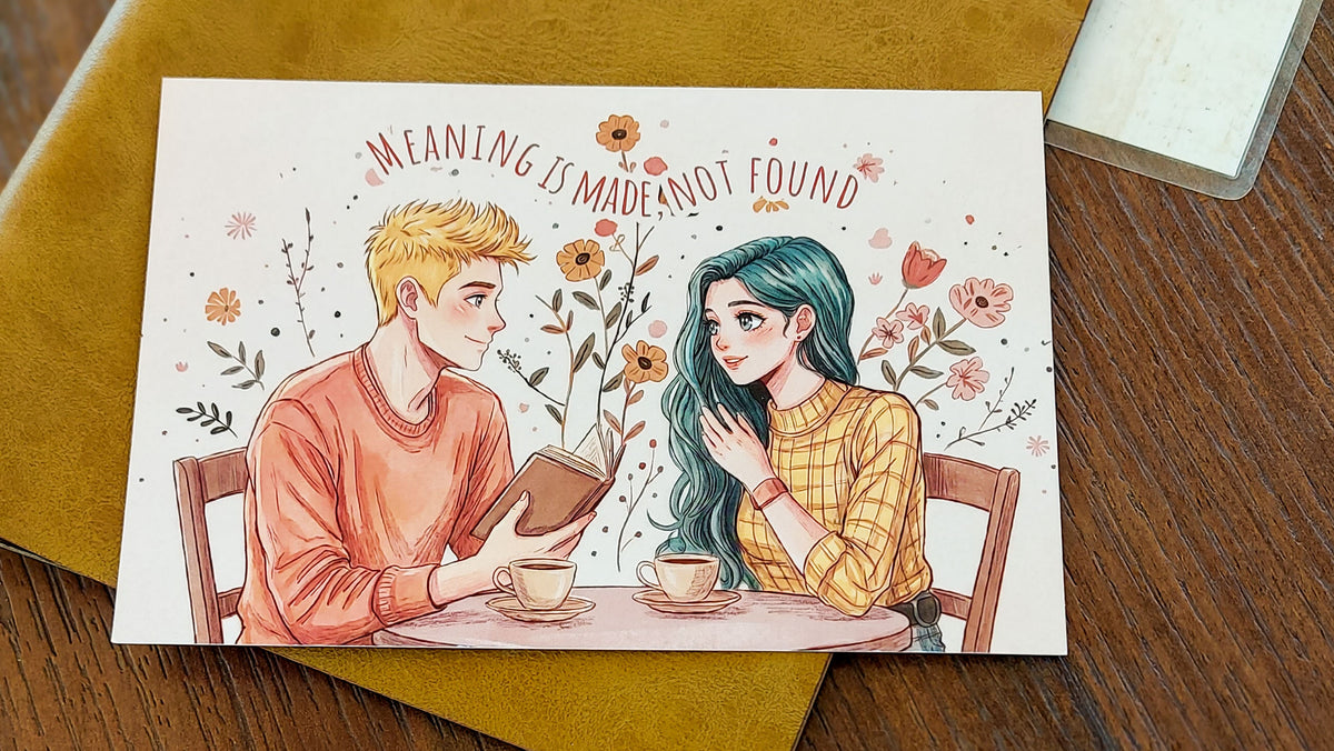 Meaning Is Made, Not Found - Motivational Quote Art Postcard