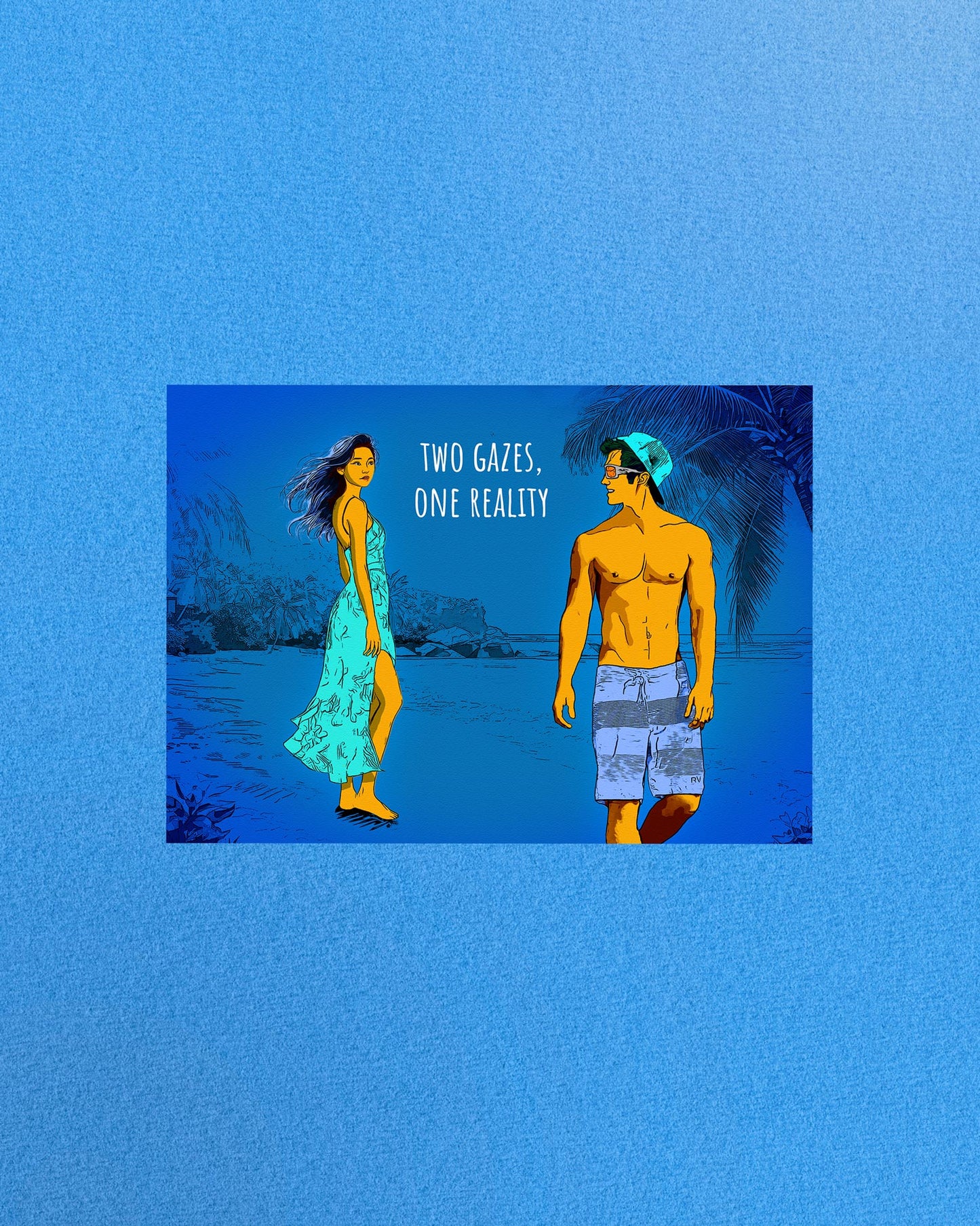 Two Gazes, One Reality - Tropical Travel Design Postcard