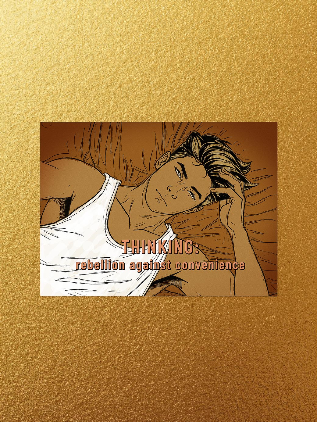 Rebellion Against Convenience - Motivational Design Postcard For Him