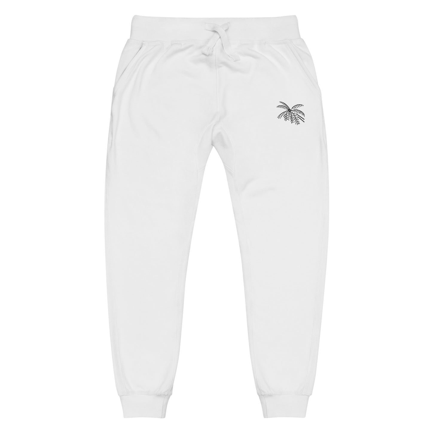 Jadenbree Embroidered Unisex White Fleece Sweatpants