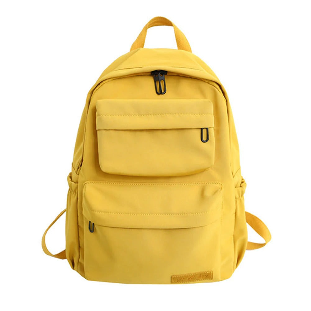 This is an yellow solid color multi layer casual with large capacity and travel backpack for men and women from Jadenbree Store