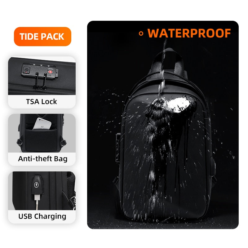 Hard Shell Anti-Theft Waterproof Men's Shoulder Bag