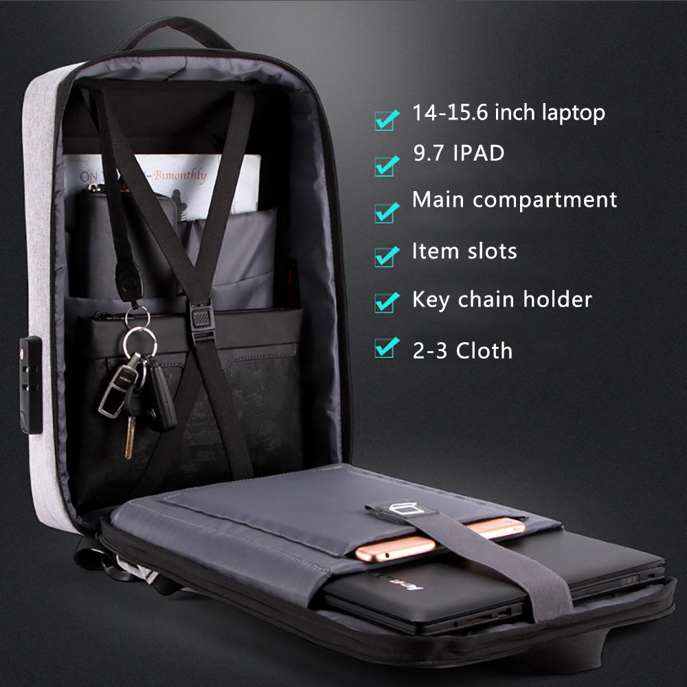 IKE MARTI Multifunctional Men's Anti Theft Laptop Backpack