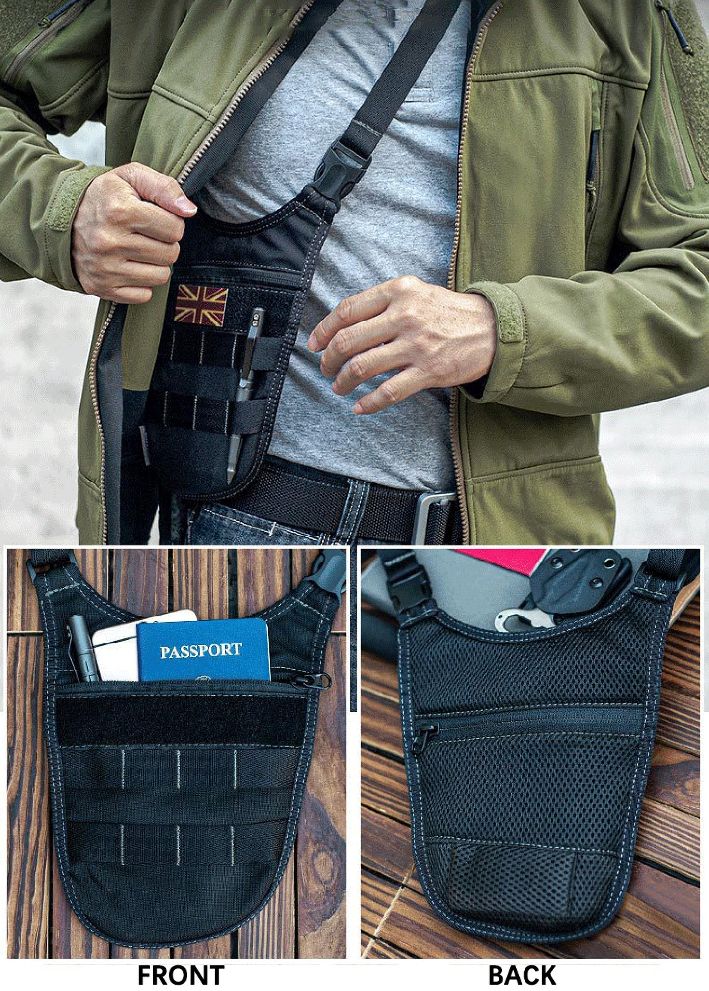 Underarm Tactical Anti-Theft Men's Crossbody Bag